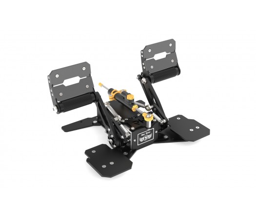 RH ROTOR V2 Rudder Pedals  (ALUMINIUM DARK METALLIC PEDALS PADS!!!)